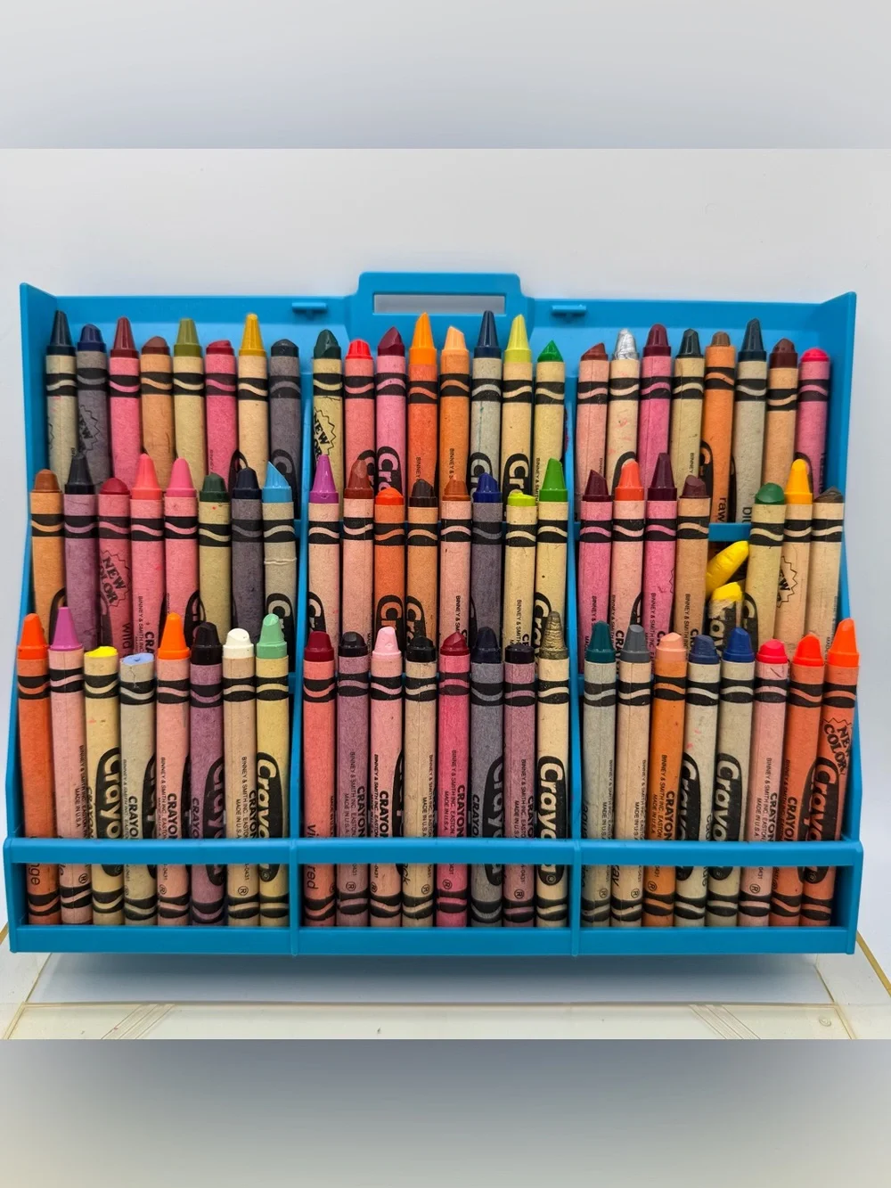 Vintage Crayola Crayon Case Blue 72 Caddy Holder Retired Colors 80s 90s Nostalgi